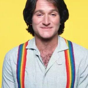 Vintage Black Rainbow Stripe Suspenders Pride Mork 70’s 80’s Adult Unisex X Back